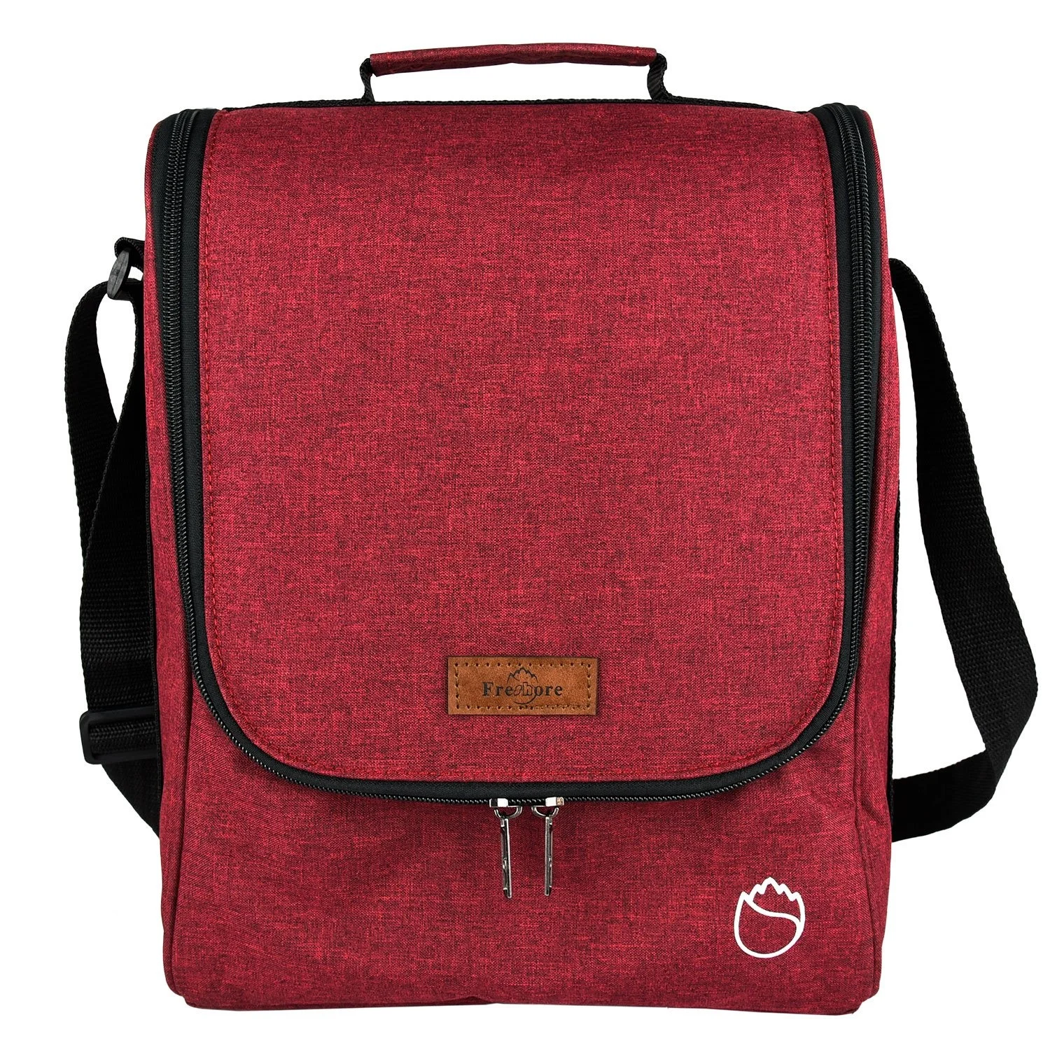 

Custom Logo 3 Bottles Insulated Wine Cooler Bag Portable Red Wine Carrier Tote Bag With Shoulder Strap Wine Lover Gift
