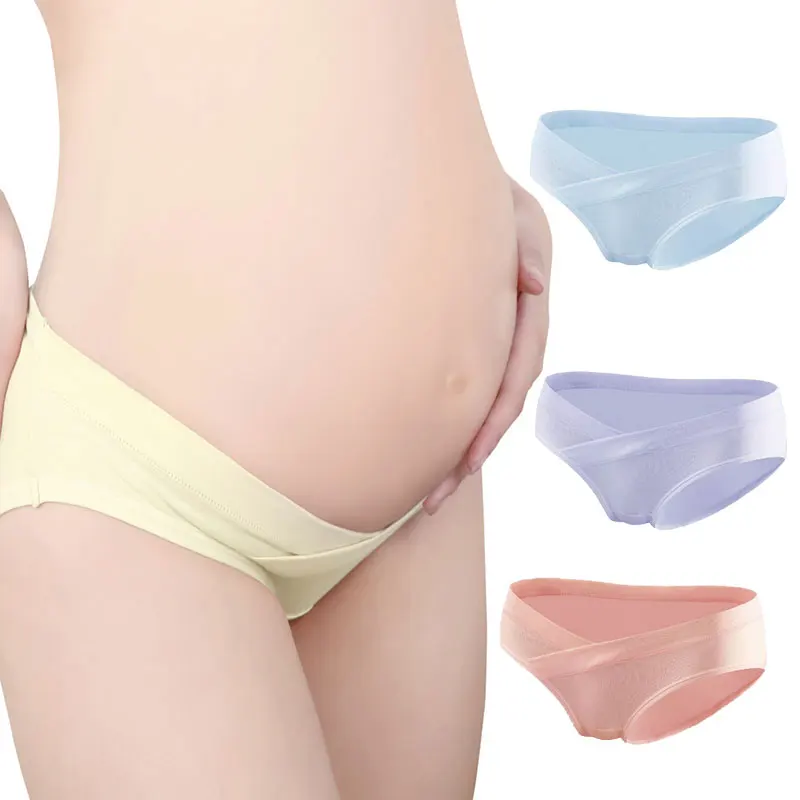 Low Waist Under Bump Pregnant Panties Nursing Lady Big Belly Women Maternity Underwear