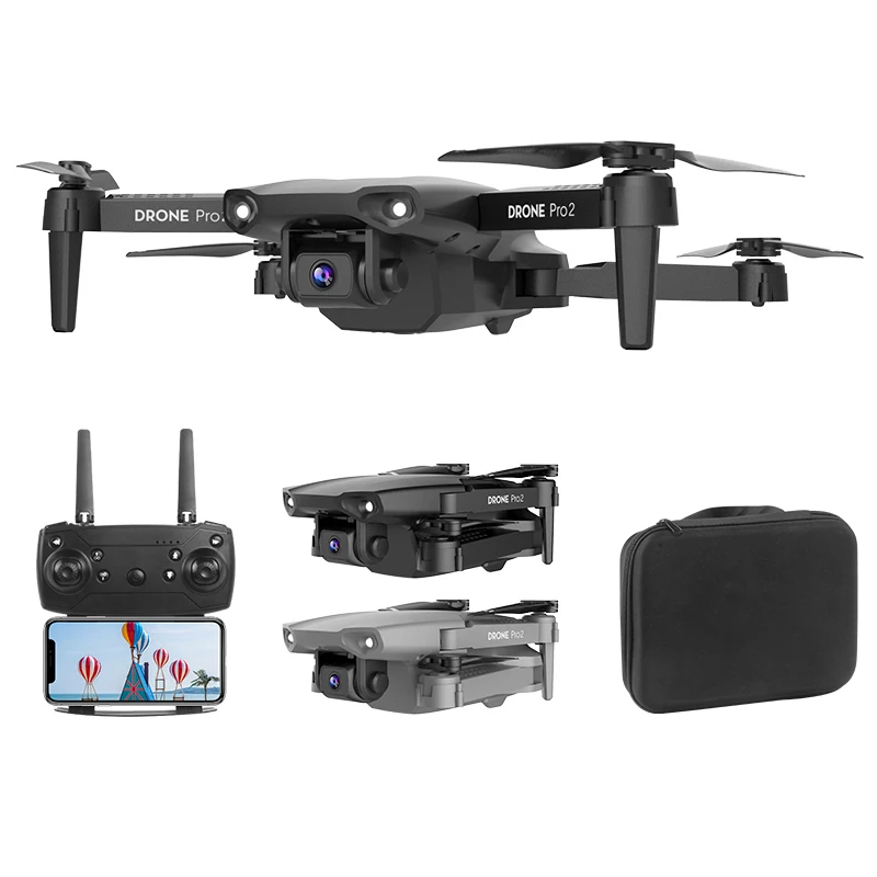 

Professional Aerial Photography 4K dual Camera Helicopter Foldable Quadcopter Toy Mini rc Drone E99, Black white gray