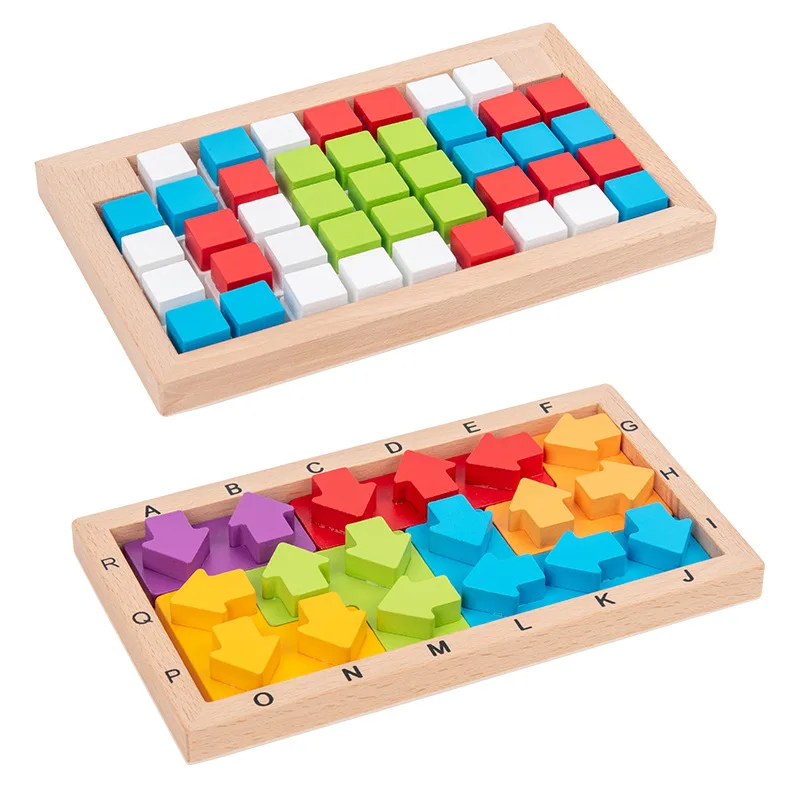 colorful direction of wisdom arrows wooden puzzle toy