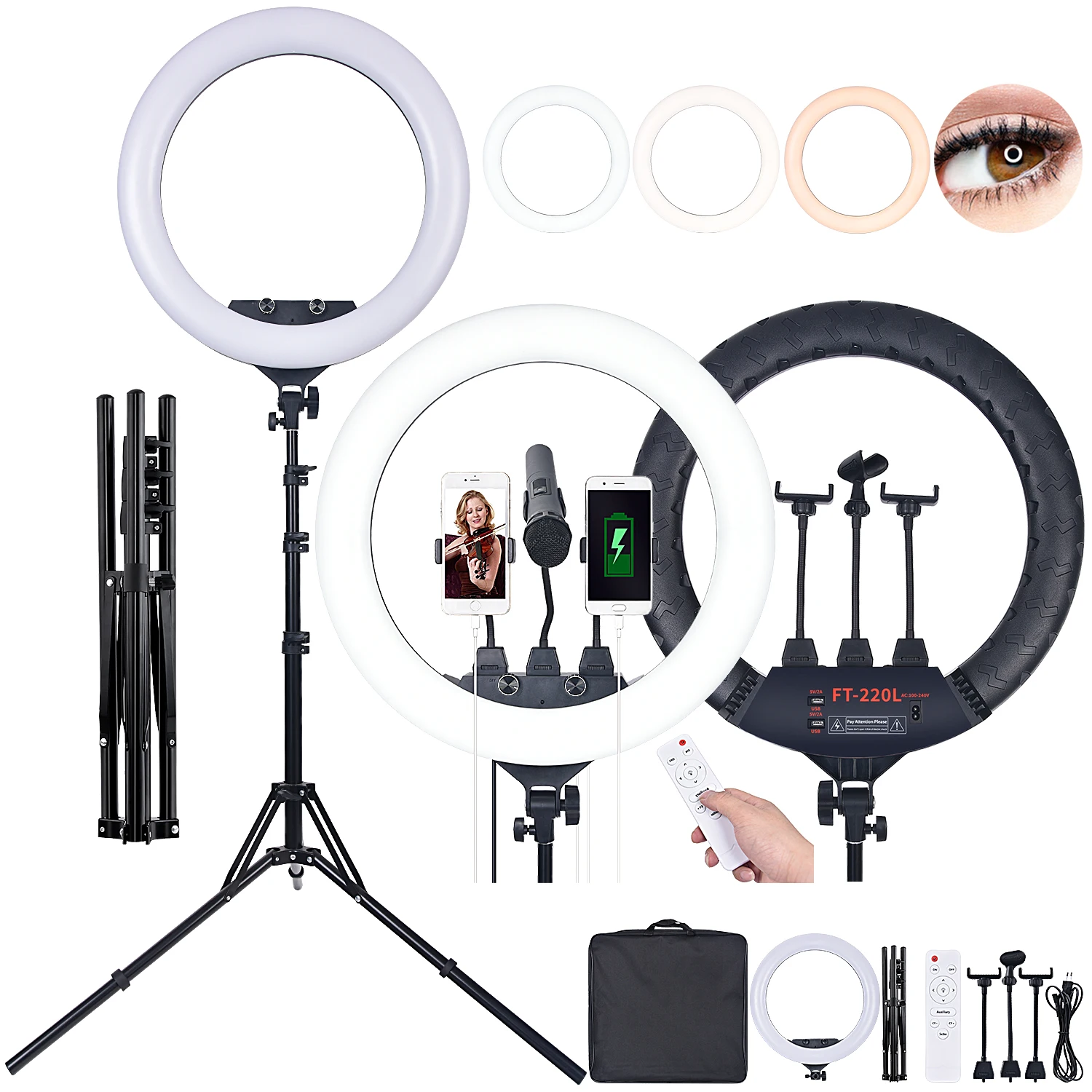 

FOSOTO FT-220L LED 22 Inch Big ring light with stand for broadcast selfie