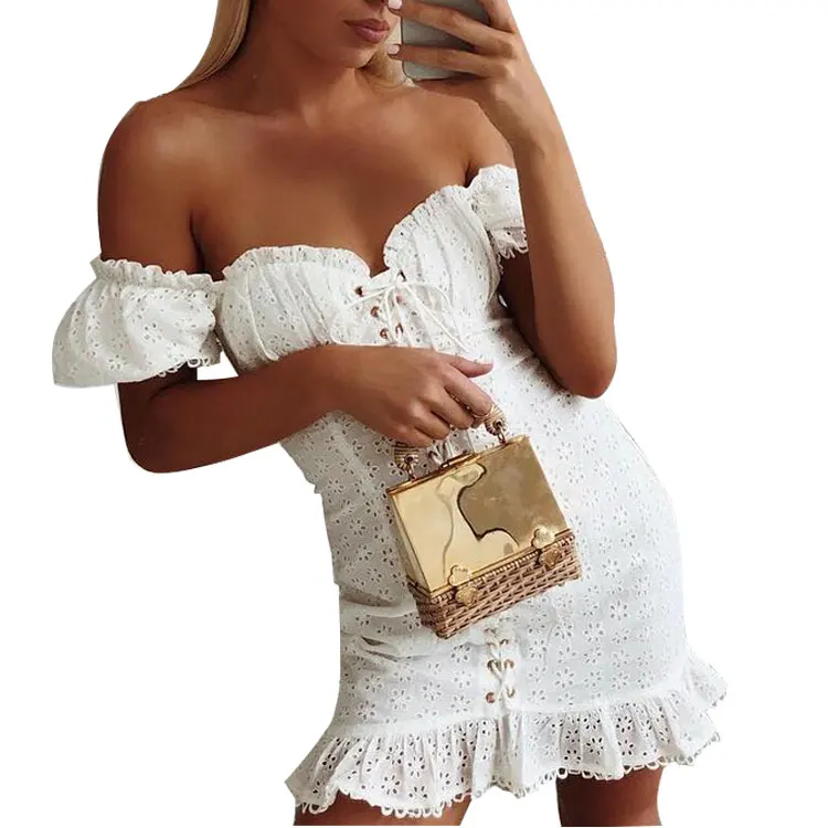 

Women princess white summer dress, hot sexy bandage dresses women