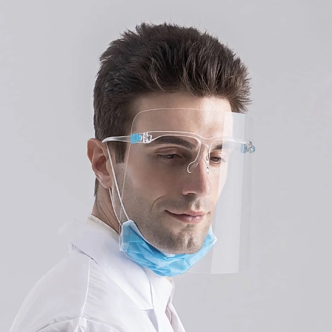 

Hot selling face shield clear pc cooking face shield glasses with frame faceshields