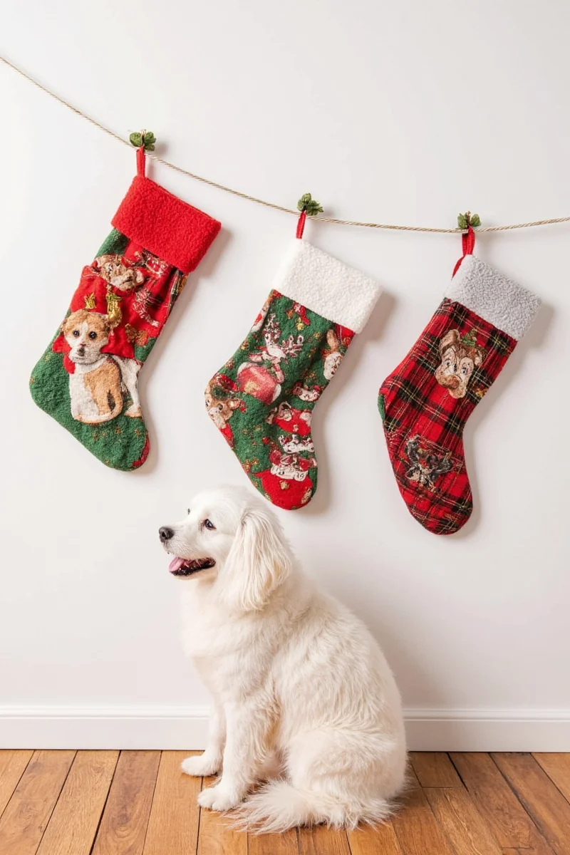 West Paw ZippyTuff dog stocking made from eco-friendly materials with tug rope