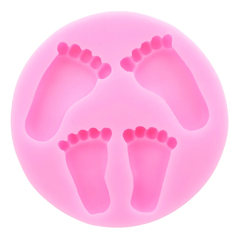 

Baby Pink Foot 3d Silicone Mold Silicone Mold Cake Decoration Fondant Mould Cute Child Foot Molds Baking Tools Handicraft, As photo