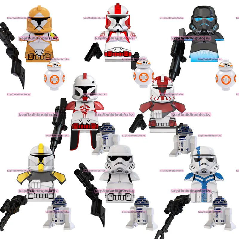 

TV6108 Famous Movie SW Space Wars Block Figure Storm Clone Shadow Commander Fox Trooper Mini Building Block Figure Toy Brick