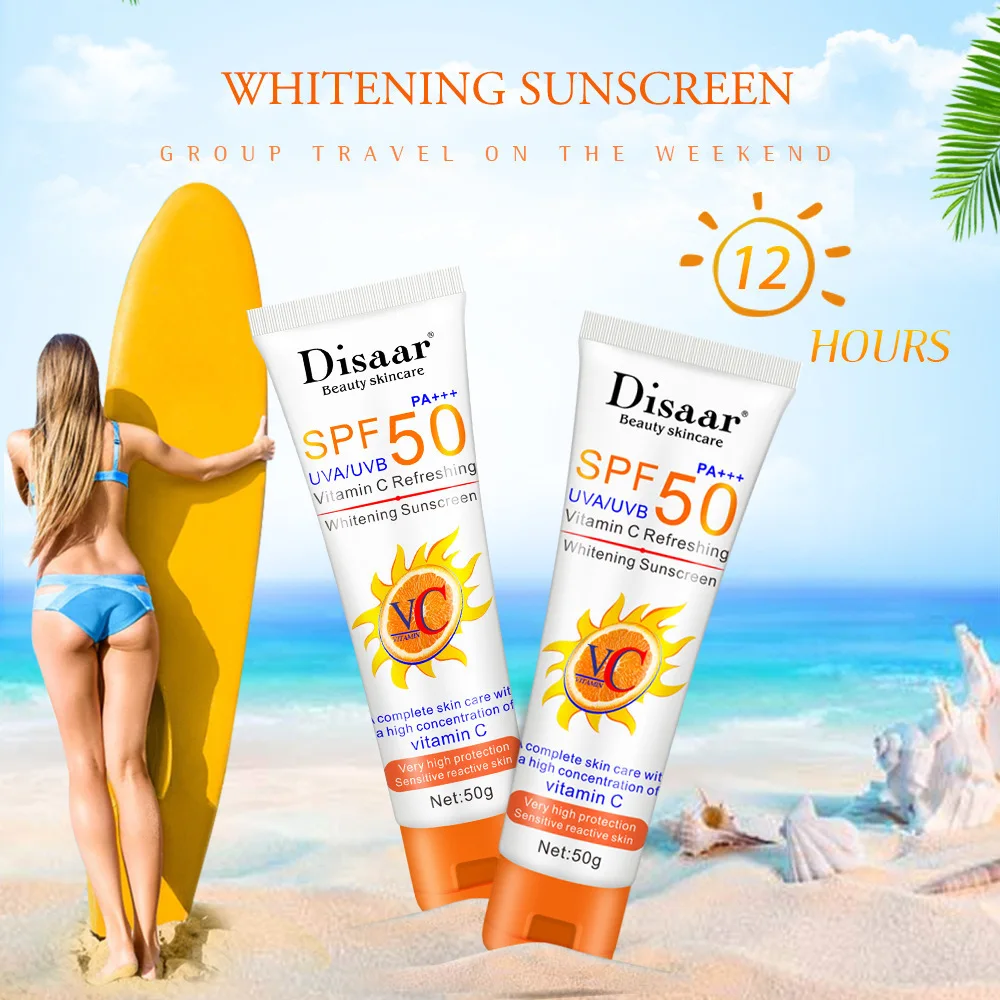 

SPF 50 Facial Cream 50g Body Sunblock Skin Protective Cream Anti-Aging Oil-control Moisturizing Whitening Face Sunscreen Cream