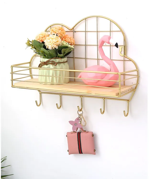 Modern Colorful Decorative Fashion Nordic 2 Tier Wall Shelf