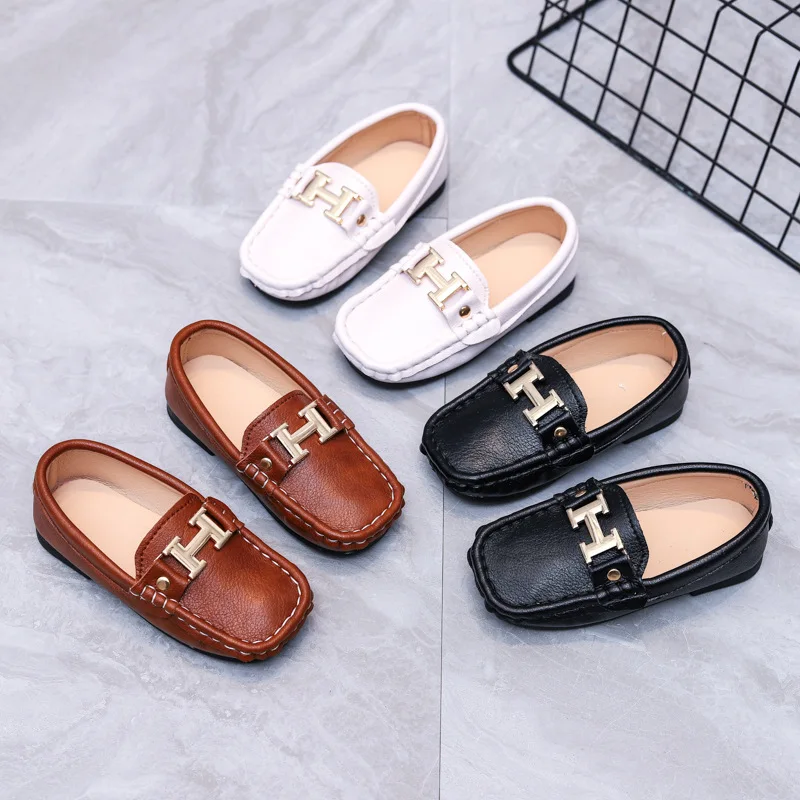 

Wholesale Hot sale boys hard sole leather shoes black leather casual shoes English wind hard sole boys leather shoes