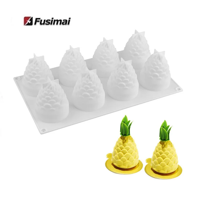 

Fusimai Bake Diy French Dessert Sandwich Decorated Food Grade Silicone Mould Christmas 6 Pine Cone Cake Molds, Customized color