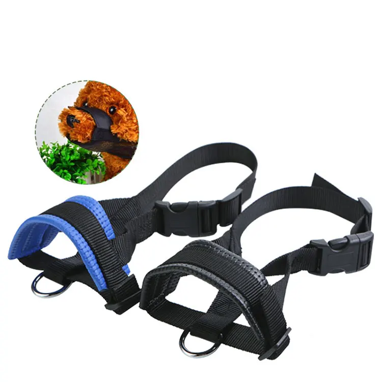 

Sanan Pet Supplies Leather Mouth Custom Photos Pet Dog Safe Muzzle Nylon Adjustable Dog Muzzle, Red,blue,black