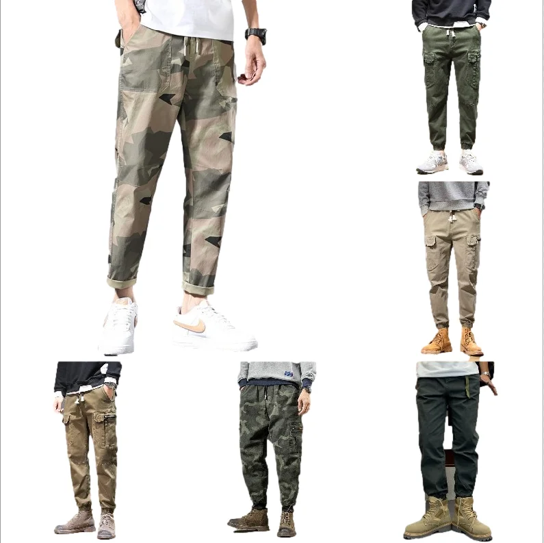 

Foreign trade cross-border outdoor hot selling men stretch cargo casual pants factory best price multi-pocket men's pants, Customized color