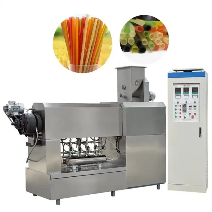 High Quality industrial Edible Rice Straw Making Machine Plant Automatic Cassava/ Rice / Pasta Straw Production Line