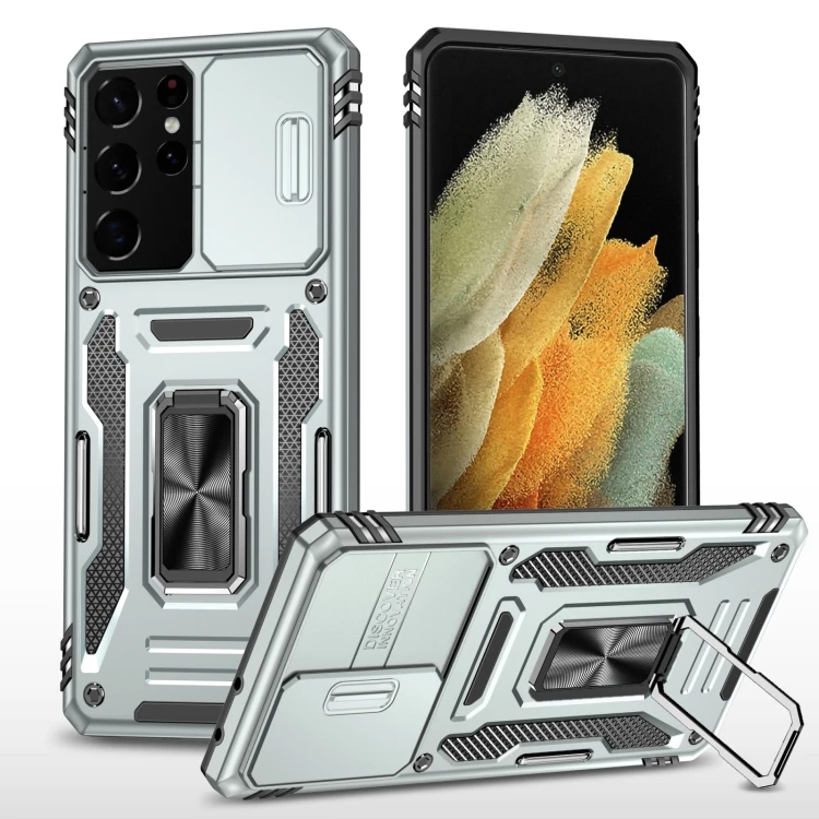 

For Samsung Galaxy S22 Ultra 5G Case Armor PC TPU Camera Cover Shockproof Protective Case Mobile Phone Case