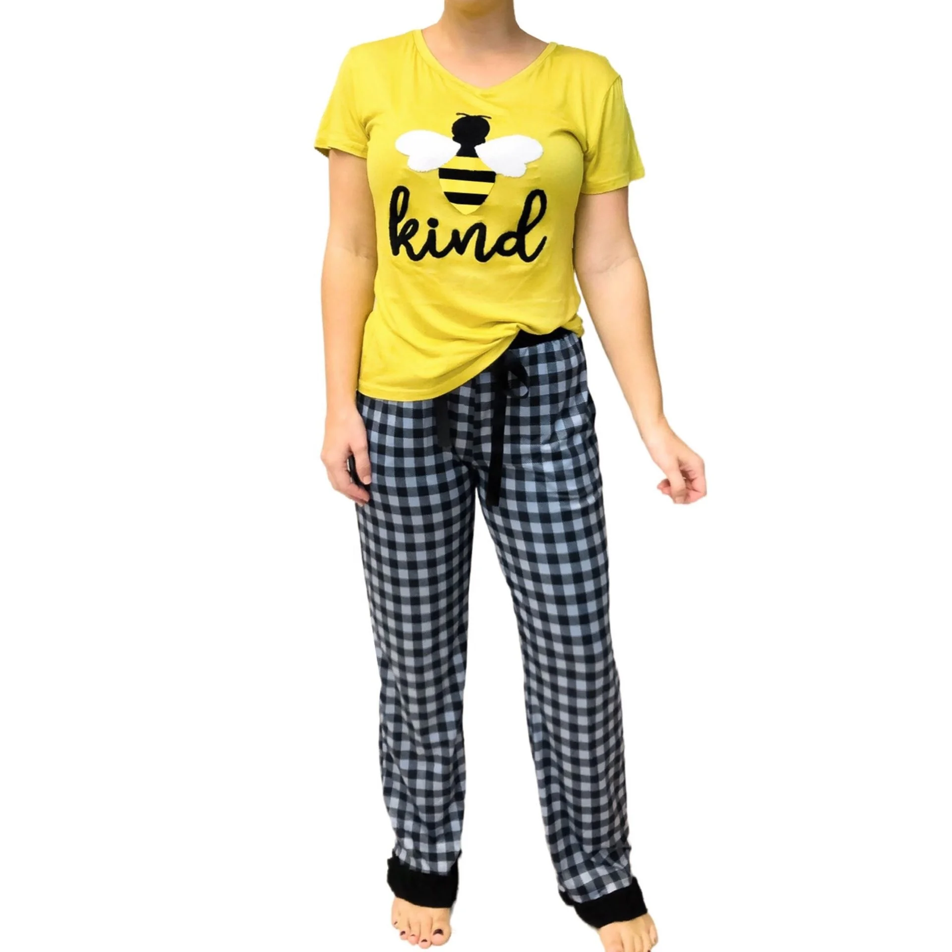 

Free Shipping SD453 Housewear suit sunflower bee print casual housewear suit short sleeve trousers pajamas