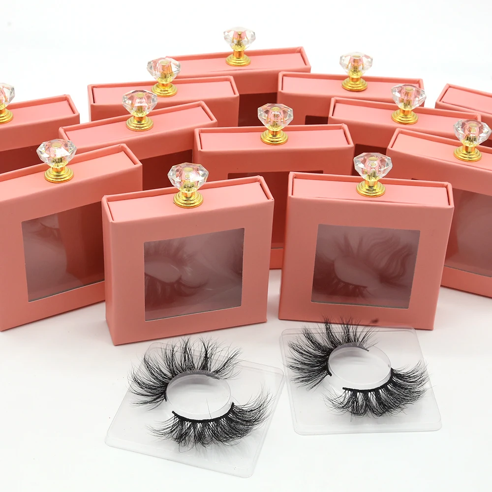 

25mm super fluffy 5d 3d handmade mink eyelashes wholesale vendor with customize box