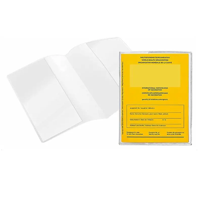 

Passport PVC Cover Transparent Collect Holder Case Protector for EU Certificate Record Card, Transparent color