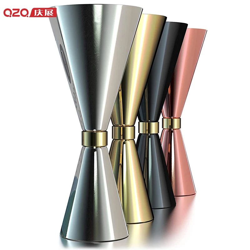 

QZQ Home Bartender Party Japanese Style Mixed Drink Stainless Steel Measure Tool Double Cocktail Bar Jigger