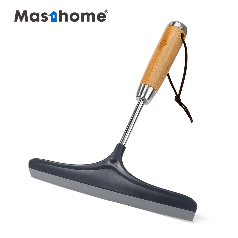 

Masthome eco friendly Stainless Steel window glass cleaning wiper bamboo handle window squeegee cleaner