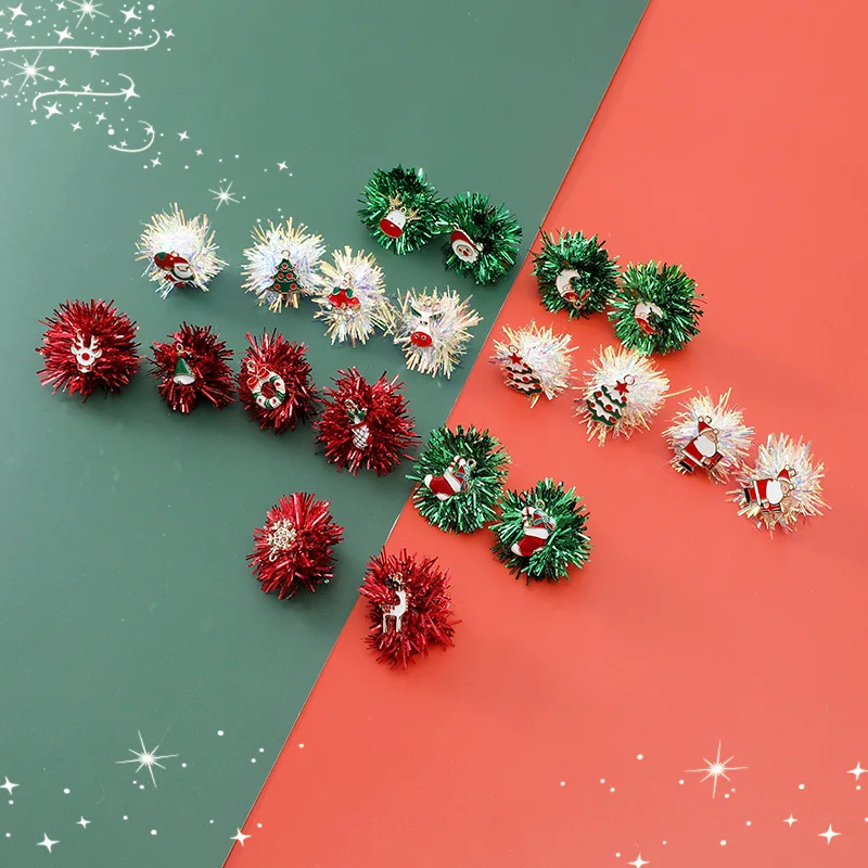 

Jachon New Arrival S925 silver needle Christmas elk earrings snowman fawn Christmas gift ball earrings