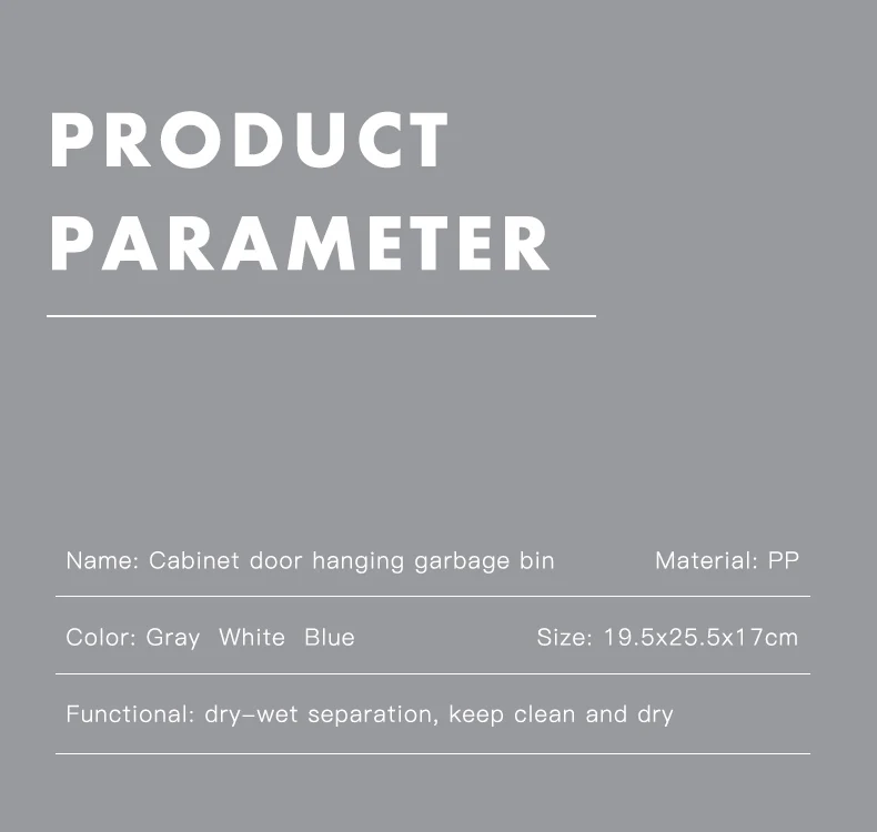 Small plastic Hanging Kitchen Trash Can  Mini Garbage Bin for Cabinet Car Bedroom Bathroom wall mounted  trash bin dust bin