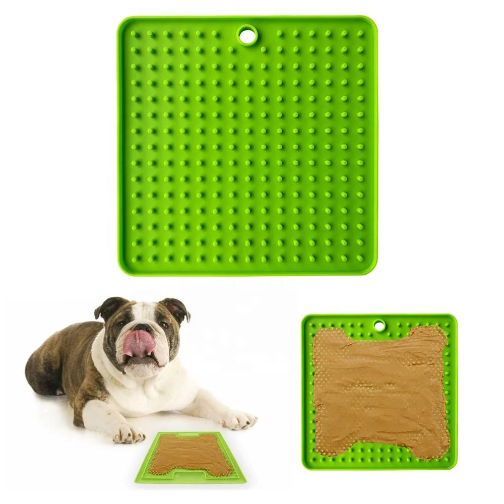 

2021 Hot Selling Pet Boredom Buster Silicone Pet Slow Food Mat Pet licking pad mat Perfect for Dog Food, Dog Treats or Yogurt, Picture