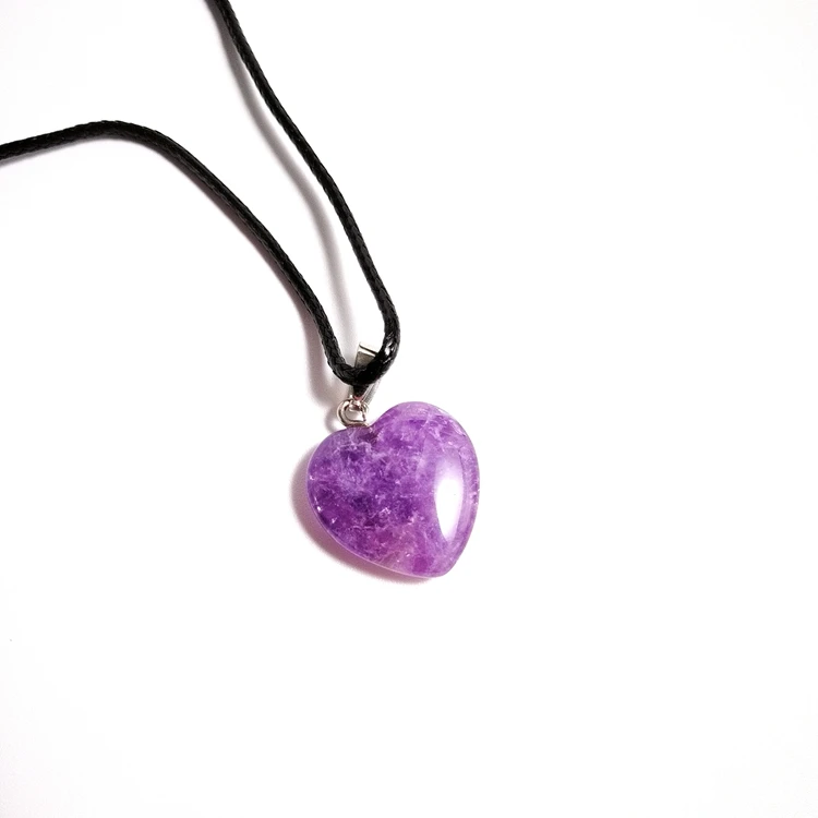 

Gift sets for women amethyst heart pendant, Natural color pendant