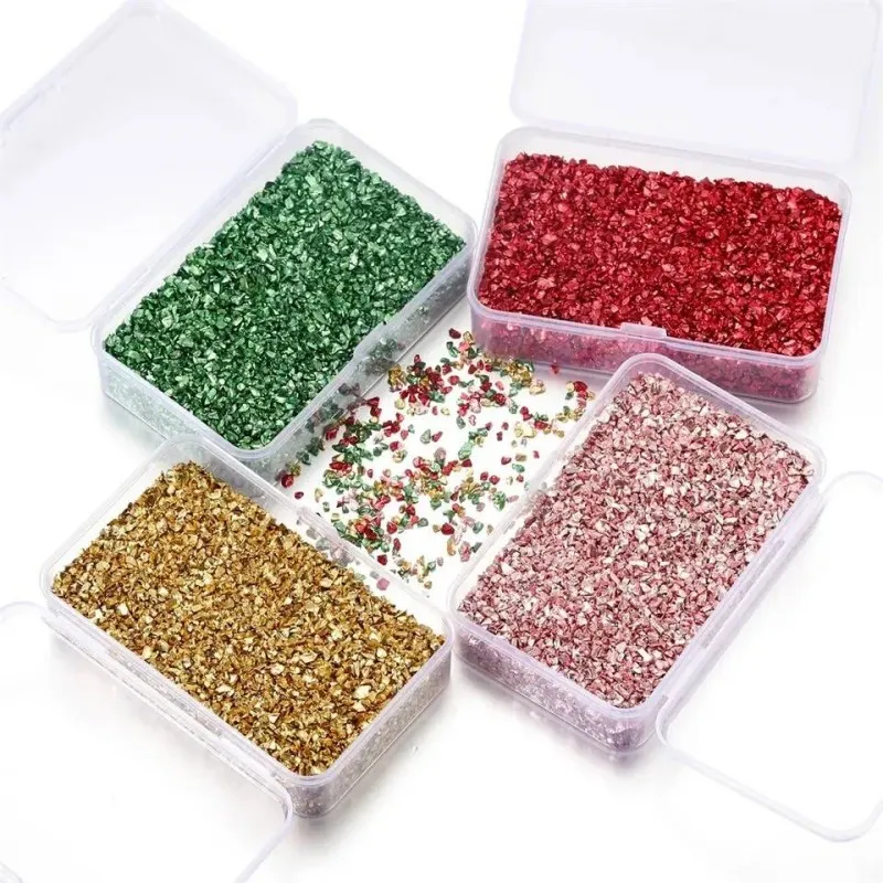 Crushed Crystal/broken Glass Stone Crushed Glass Flakes Irregular Crushed Broken Glass
