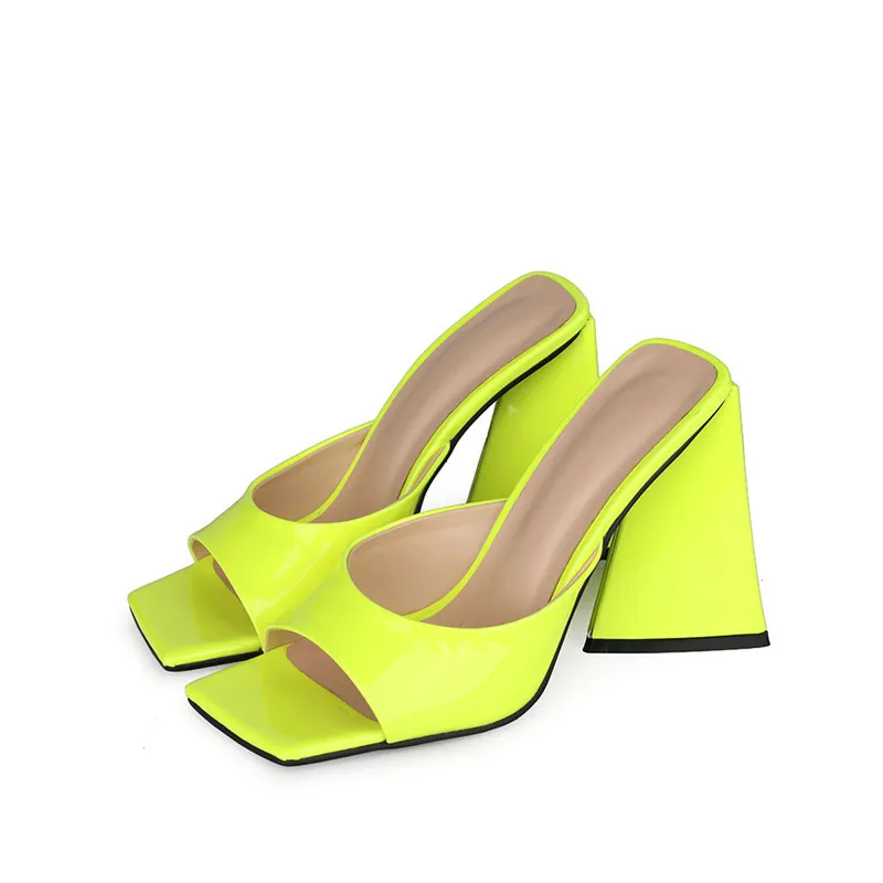 

2021 New Arrivals Women Chunky Heel Platform Casual Shoes Fashion Ladies Square Slides Footwear Women High Heel Shoes Sandals