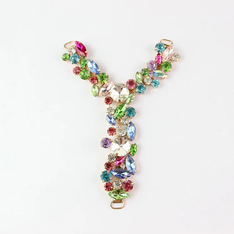 

Charm Jewelry parts T shaped crystals shoe chain for ladies sandals