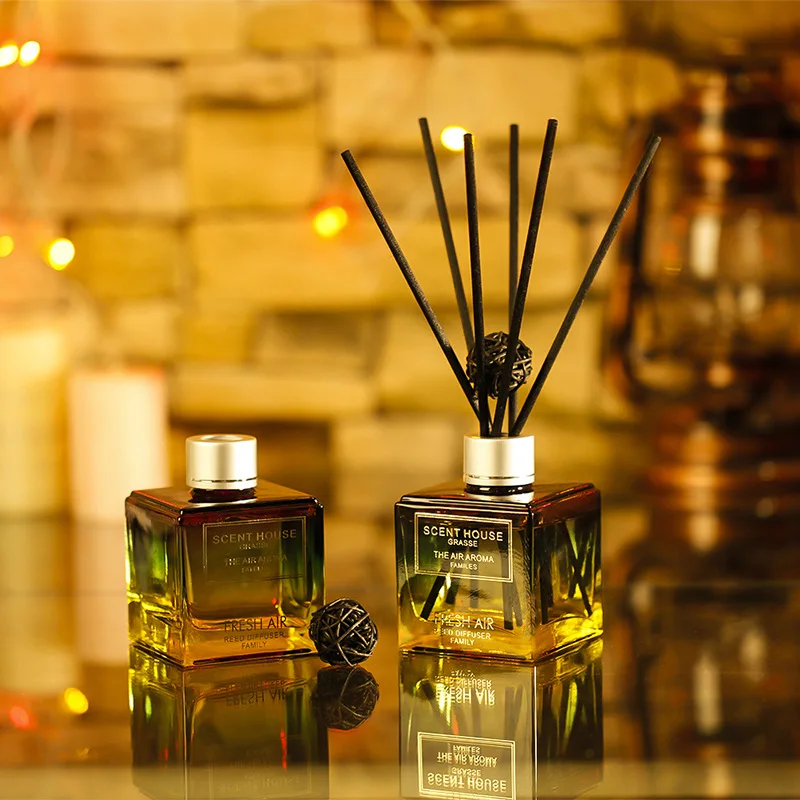 

Square bottle reed diffuser for home glass bottle