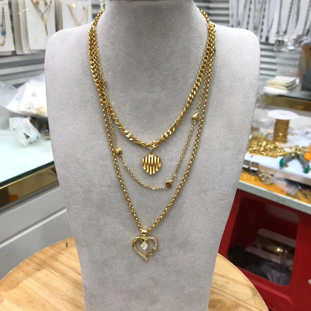 

Heart Shape Series Zircon Micro Insert Necklace Stainless Steel Jewelry Set Suitable For Party Cocktail Party Wear