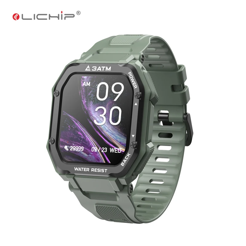 

LICHIP L151 montre de sport smart watch horloge smartwatch fitness 2021 waterproof c16 reloj inteligente deportivo, Black, silver