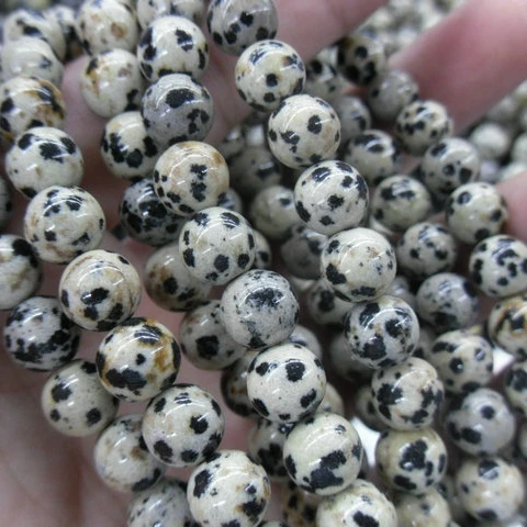 

Natural Dalmatian Jasper Stone Round Loose Beads fit Necklace Bracelet making