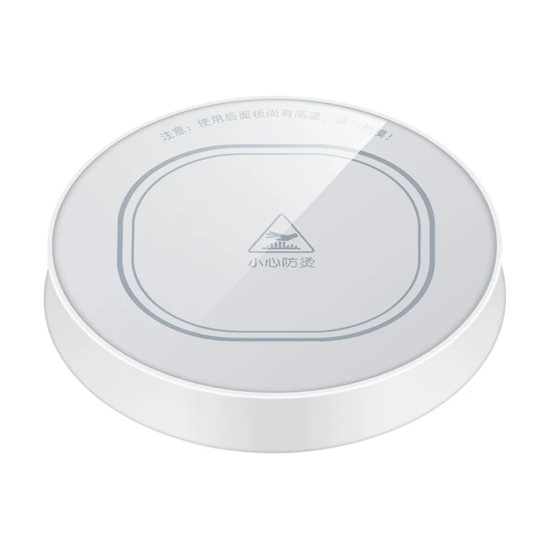 

Portable Heating Coasters Warm Cup Smart Glass Mats & Pads Plastic Round Customized Logo Color Box