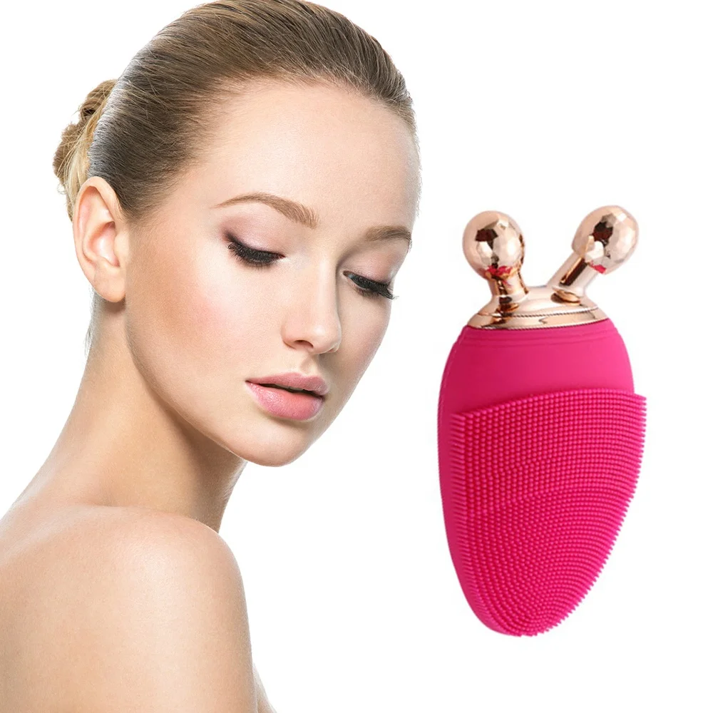 

Home SPA Remove Dirt Skin Care Tool Face Massage Cleanser Waterproof Silicone Electric Facial Cleansing Brush With Massager