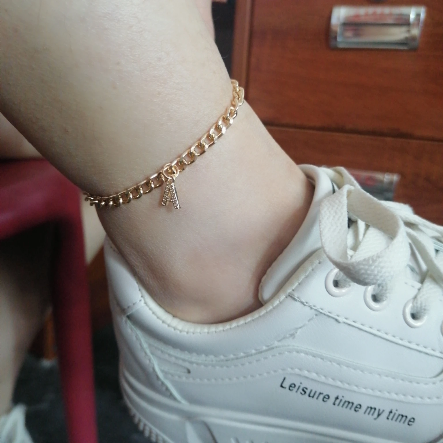

Hot Selling Fashion 14K Gold Plate Foot Anklet Letter Anklet Women Jewelry