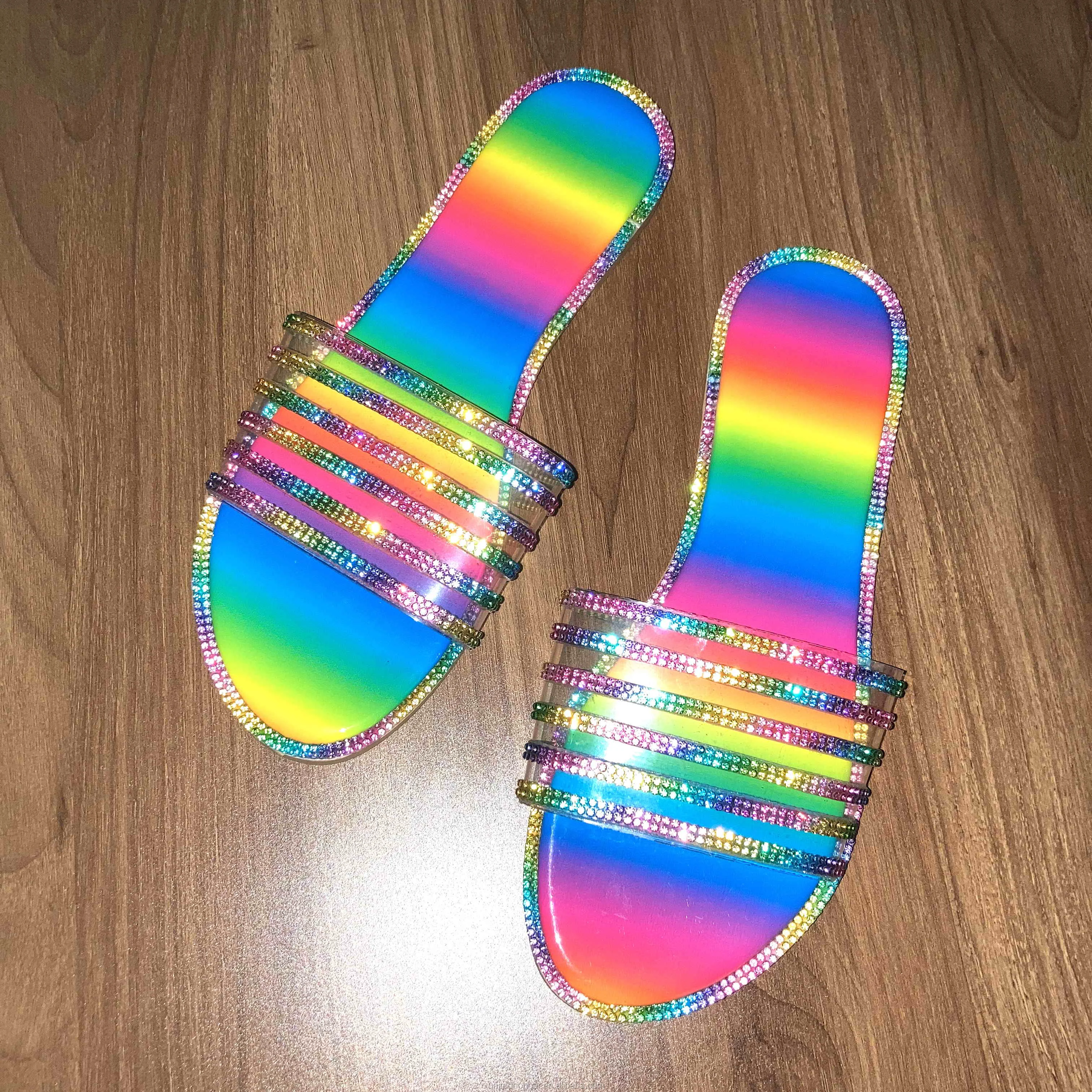 

Slides Slippers Summer Beach Pvc plastic Clear Sandals slippers for women jelly sandals
