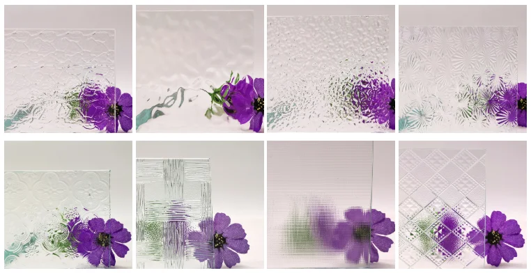 3mm-12mm transparent ocean pattern glass with privacy for decoration