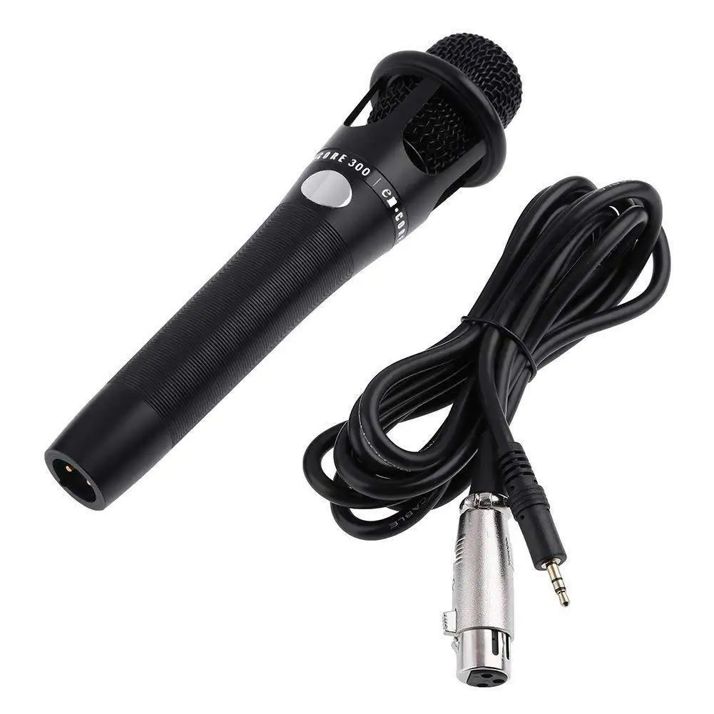 

E300 Handheld Microphone Wired Cardioid Condenser Mic with 3.5mm Jack Cable Mic for Computer home Studio Recording