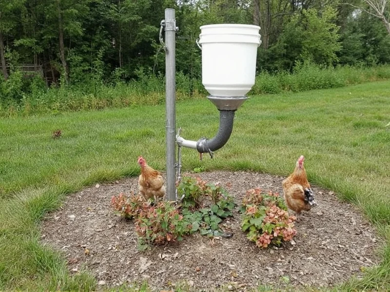 DIY chicken watering system with bucket and nipples