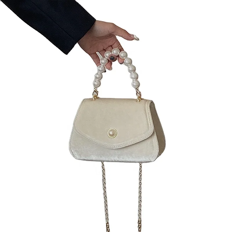 

New Arrivals Velvet Luxury Hot Suede Crossbody Pearl Women Bags Ladies Shoulder Bags