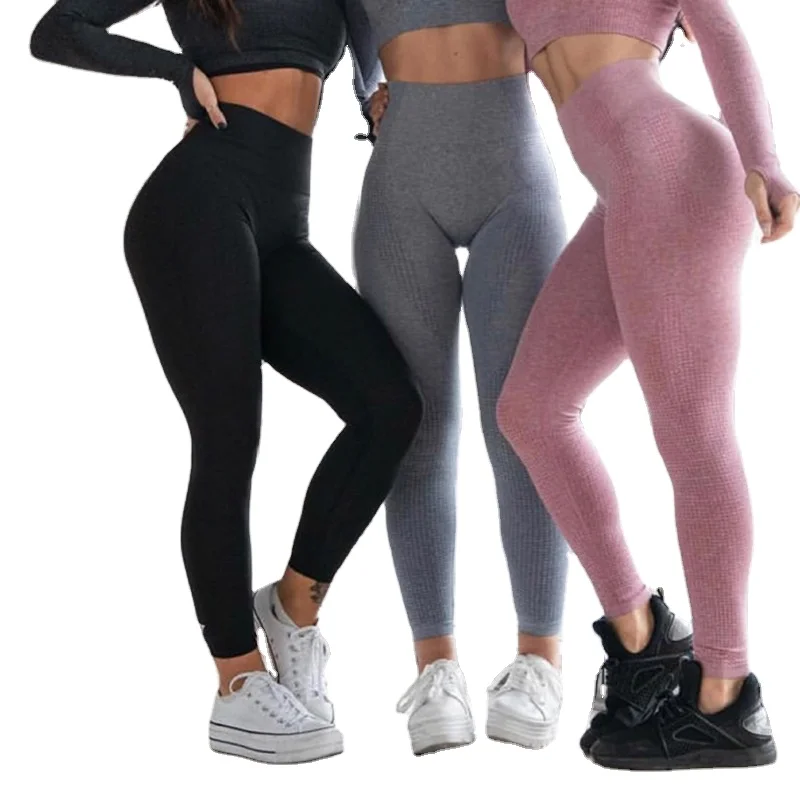 

Push Up Sports Women Fitness Yoga Pants Elastic Trousers Gym Tights High Waist Seamless Leggings Slim Stretch Running Tights, More color could be choosed