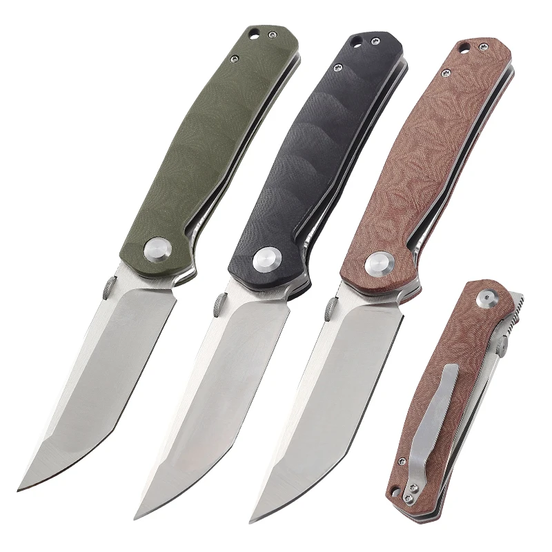 

2024 New Knife D2 Steel blade EDC Pocket Folding Camping Knife With G10 Handle 2 Color Options