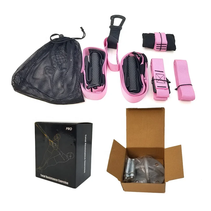

Resistance Training with Suspension Trainer Straps for Exercise, Yellow,pink,black or accept custom