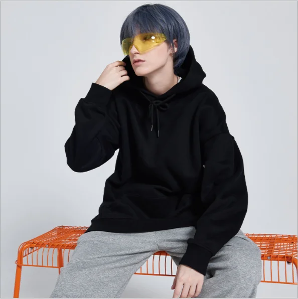 

Factory direct men light hoodie mens warm hoody custom, Black