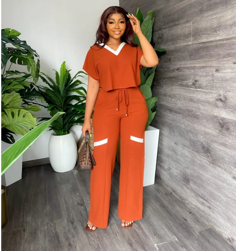 

2022 Fashion Womens Two Piece Sets Solid Color Crop Top Tight Shorts Women Sports Outfits