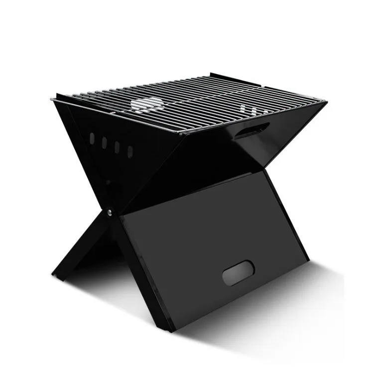 

Outdoor Camping Traveling Black X Shape Folding Portable Charcoal Barbecue BBQ Grill