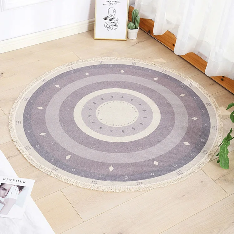 

Anti-Slip Living-Room Colorful Floor-Decoration Foot-Pads Circular Home Round Rugs Carpets