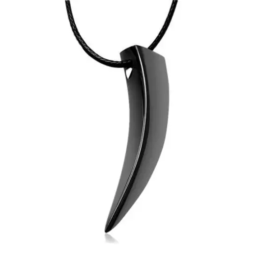 

2022 Punk Brave Men Wolf Tooth Spike Pendant Personality Male Necklace Jewelry moon Wholesale and retail Leather chain